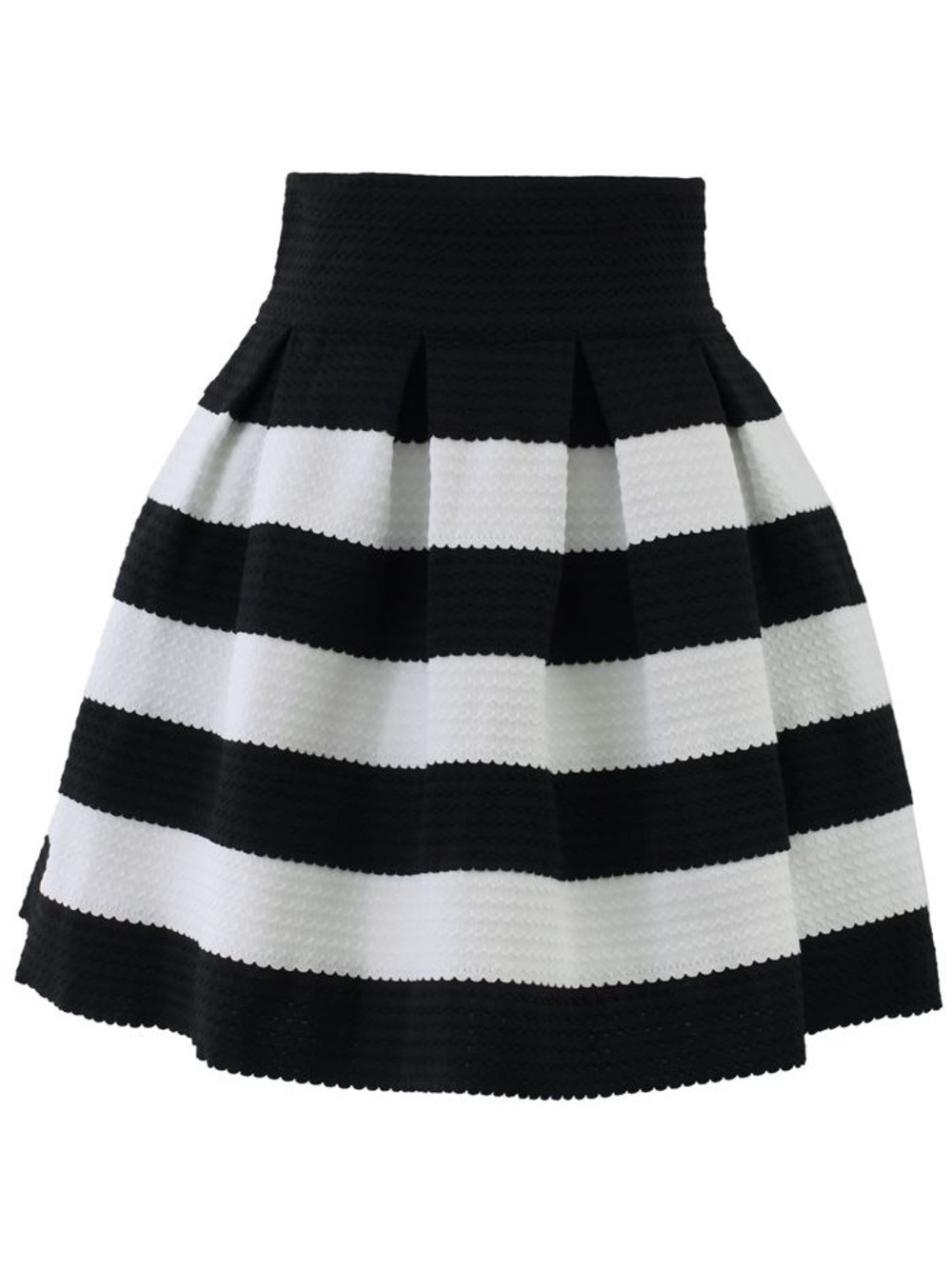 Chicwish High Waisted Black and White Contrast Stripes A-Line Skirt XL (Size 10)